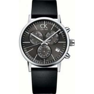 New Calvin Klein CK Mens Post Minimal Swiss Watch Chrono Dial Leather 