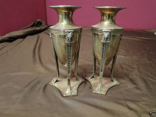 Pair of Small Vases Mappin Webb Plated C 1920