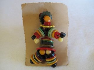 Vintage Button Folk Art Figure Handmade Doll