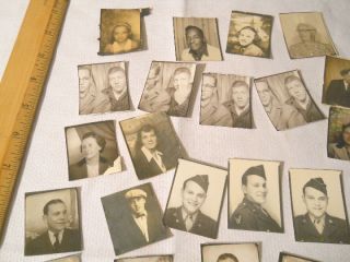 33 Photo Booth Lot Nice Ones Sepia Vintage Antique Men Girls Soldiers 