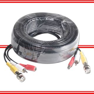 60ft 20M Video Audio Power Cable BNC RCA Adapters for CCTV 