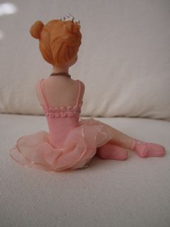 Pink BALLERINA girl w/ tiara Cake Topper Figurine Favor Birthday 