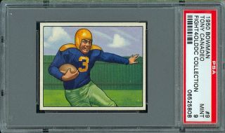 1950 Bowman Football #9 Tony Canadeo (Rookie Hall of Famer), PSA 9 