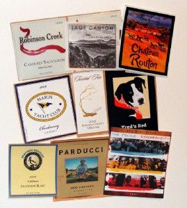 99 california wine labels pictorials graphics lot