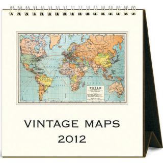 Vintage Maps 2012 Easel Desk Calendar