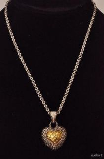 New Andrea Candela 18K SS Diamond Heart Necklace Sale