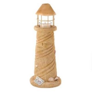 Home Nautical Lighting Decor Sand Castle Lighthouse Candle Holder 