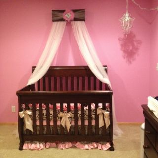 Crib Crown canopy Nursery padded cornice Valance Bed BEDROOM 