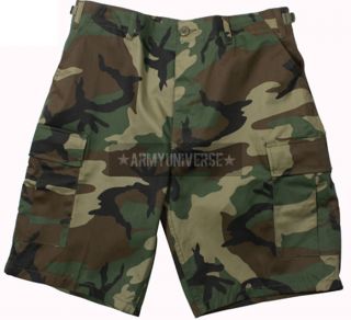 Woodland Camouflage BDU Shorts Cotton Rip Stop