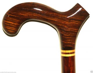 ITALIAN STYLE COCOBOLO DERBY HANDLE WALKING CANE EXTRA STRONG & EXTRA 