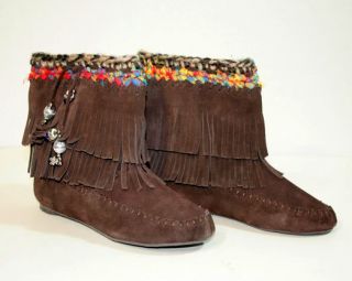 Jeffrey Campbell Fringe Moccasin Boots Free People RARE   Size 7