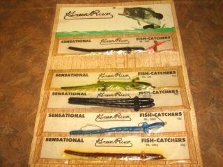 Green River Vintage Fishing Lures on CARD Old Store Stock 1960s