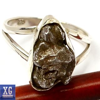 SR95021 Meteorite Campo Del Cielo 925 Sterling Silver Ring Jewelry s 8 