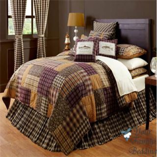   Fish Log Cabin Twin Queen Cal King Size Lodge Quilt Bedding Set
