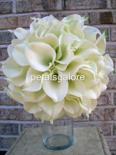  PC Hand Tied Mini Calla Lily Bouquet Life Like Bridal Bouquet