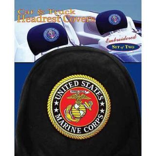 Marine Corps Car and Truck Headrest Military Covers Set