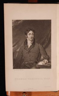 1854 Thomas Campbell Poetical Works Hill Illus Leather