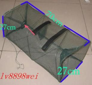   70cmx27cm Crab Fish Minnow Fishing Trap Cast Net Can Be Folded