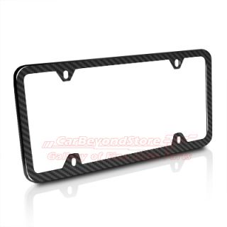 this real carbon fiber slim auto license plate frame has hand finished 