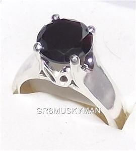 64 Ct RARE 100 Grade AAA Huge Black Diamond Tulip Style Ring Size 7 