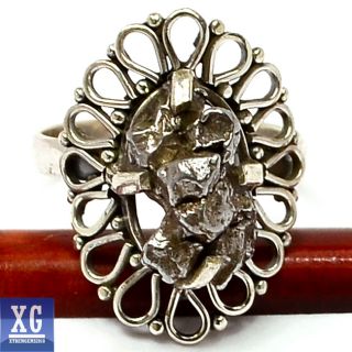 SR92614 Meteorite Campo Del Cielo 925 Sterling Silver Ring Jewelry s 7 