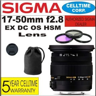 Sigma 17 50mm F2 8 EX DC OS HSM Zoom Lens for Canon w 3 Piece Filters 