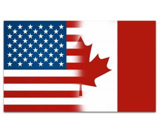 American Canadian Flag USA Canada Car Vinyl Window Bumper Sticker 