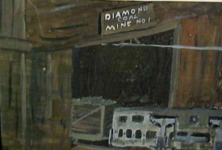 Ray Robbins Carbondale PA Diamond Coal Mine WC Painting