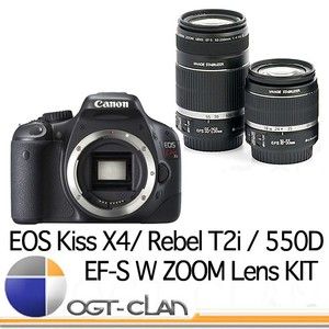 Canon EOS Rebel T2i 550D Kiss x4 18 55 55 250 Lens Kit