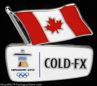 Olympic Pins 2010 Vancouver Canada Cold FX Sponsor Flag