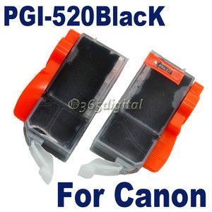 New Black PGI 520BK Ink Cartridges for Canon Printer Chip iP4600 3600 