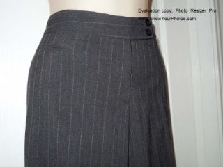 Sigrid Olsen M Beige Tank Parallel 10 Charcoal Taupe Pin Stripe Pants 