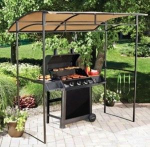 Grill Canopy Gazebo Shelter Cover with Utensil Hooks for Outdoor BBQ 