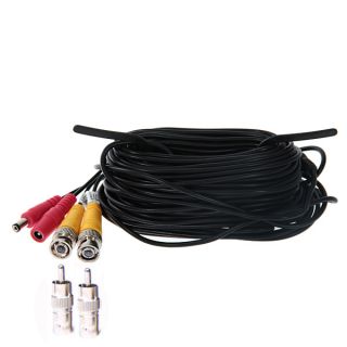   Power Cable CCD DVR CCTV Security Camera Wire Cord RCA BNC New