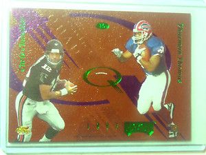 1997 PLAYOFF ABSOLUTE LEATHER QUAD THURMAN THOMAS, CHANDLER, HARRISON 