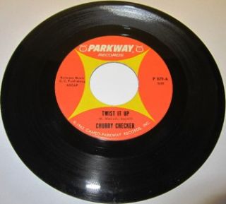 1963 45 Rpm Chubby Checker TWIST IT UP / SURF PARTY On Parkway 879