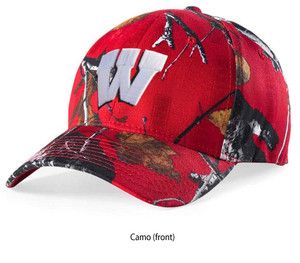 UW Badgers Camo Cap Wisconsin Camouflage Hat Bucky Badger Jump Around 