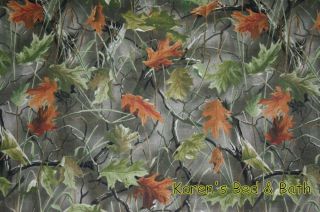 Autumn Oak Leaves Camouflage Realistic Tree Valance New