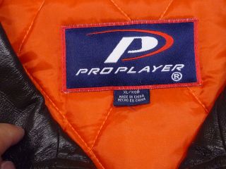 Vintage 90s Cleveland Browns Pro Player Football Leather Jacket XL 