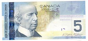 Canada 5$ Bill Note Canadian Currency Paper Bill Current Currency New 