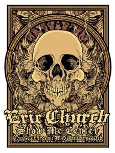 NEW Autographed Eric Church 2012 Tour Poster CAPE GIRARDEAU MO