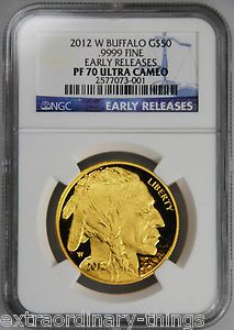 2012 W $50 PROOF Gold BUFFALO NGC PR70 UCAM EARLY RELEASES   PF70 IN 