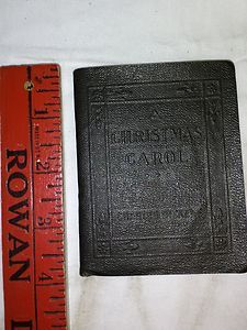 Christmas Carol by Charles Dickens Miniature Black leather cover