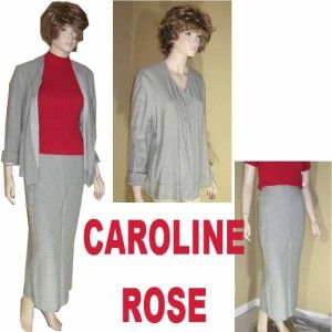 Caroline Rose $400 Slouchy Crimped Maxi Skirt Suit