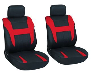 LOW BACK BUCKET AUTO FRONT CAR SEAT COVERS TWO (2) RED!