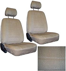 Tan Car Seat Covers 2 Low Back Seatcovers w Head Rest 1