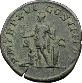 CARACALLA, Rome, 212AD. Bronze Sestertius. Mars to the left, holding 