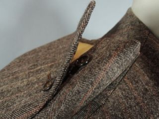   Longo Milano Stripe Tweed Coat 38 US 48 EU Caraceni Custom