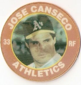 1991 Jose Canseco 7 11 Score 3 D Coin Disc 2 of 15