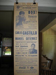 1970 CARLOS CASTILLO vs MANUEL GUTIERREZ Vintage On Site Boxing Poster 